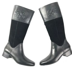 New! Wide Calf C Wonder Tall Boots Embossed  Mira